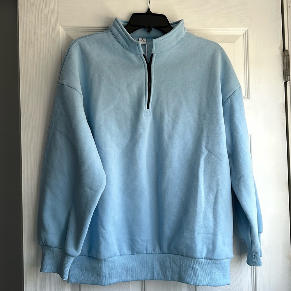 Light Blue Fleece Pullover